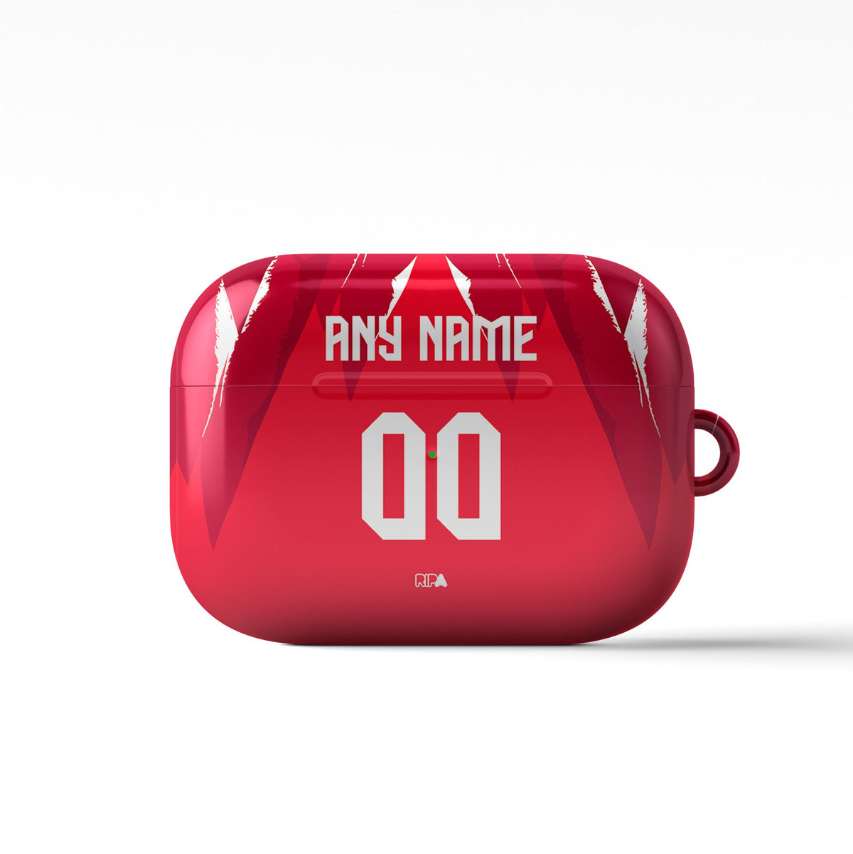 AirPods case with the Tunisia 2026 Away football shirt design by RIPA Football