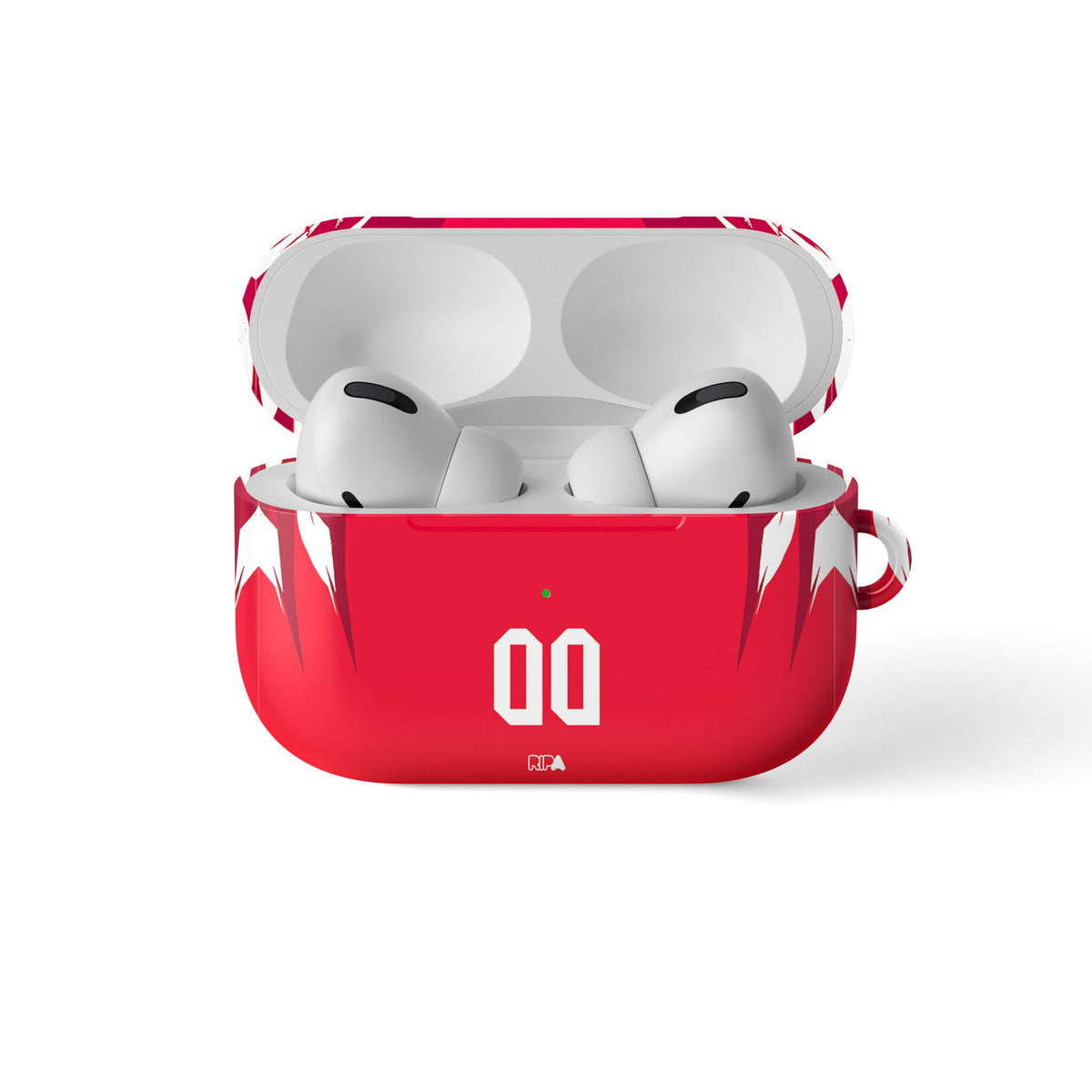AirPods case with the Tunisia 2026 Away football shirt design by RIPA Football