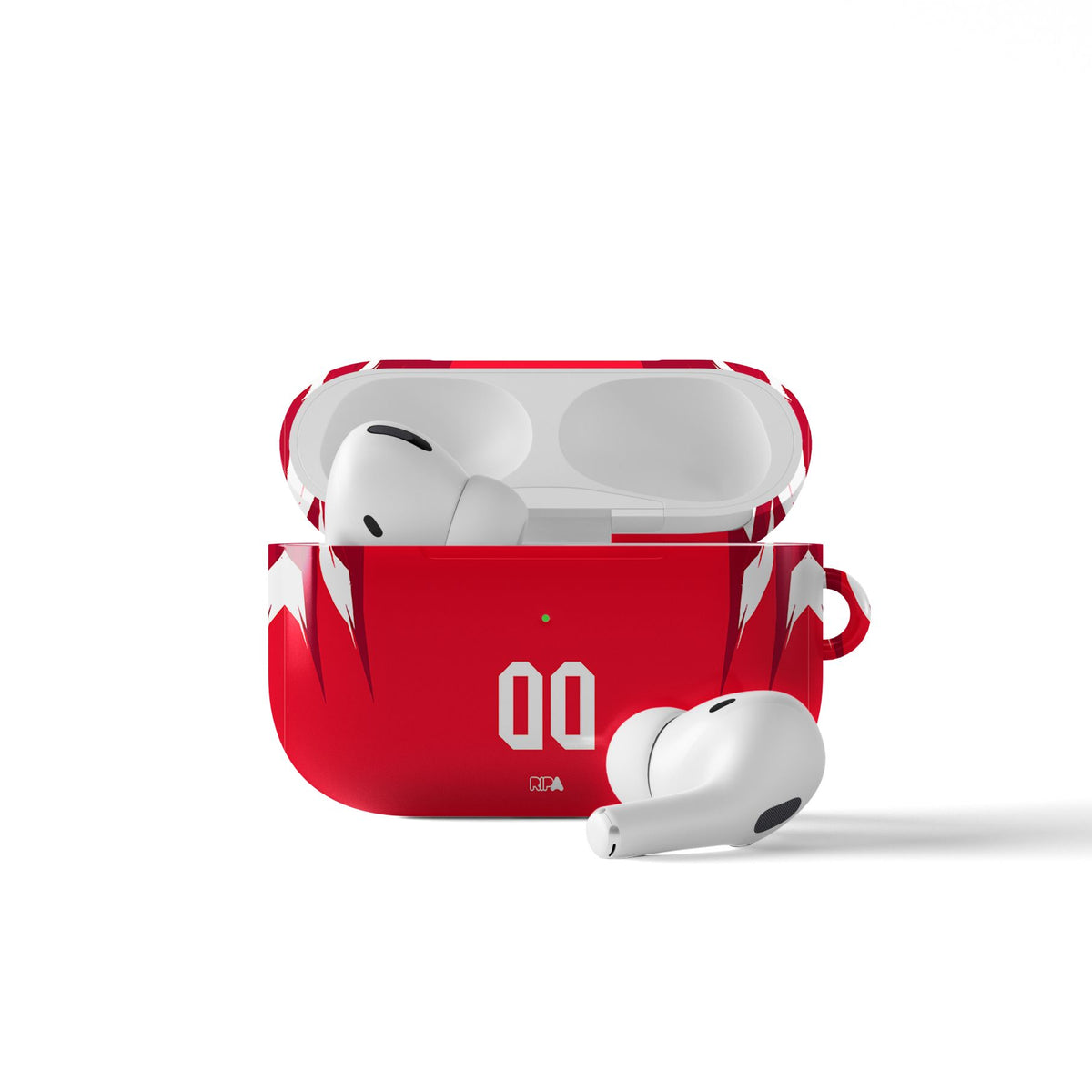 AirPods case with the Tunisia 2026 Away football shirt design by RIPA Football