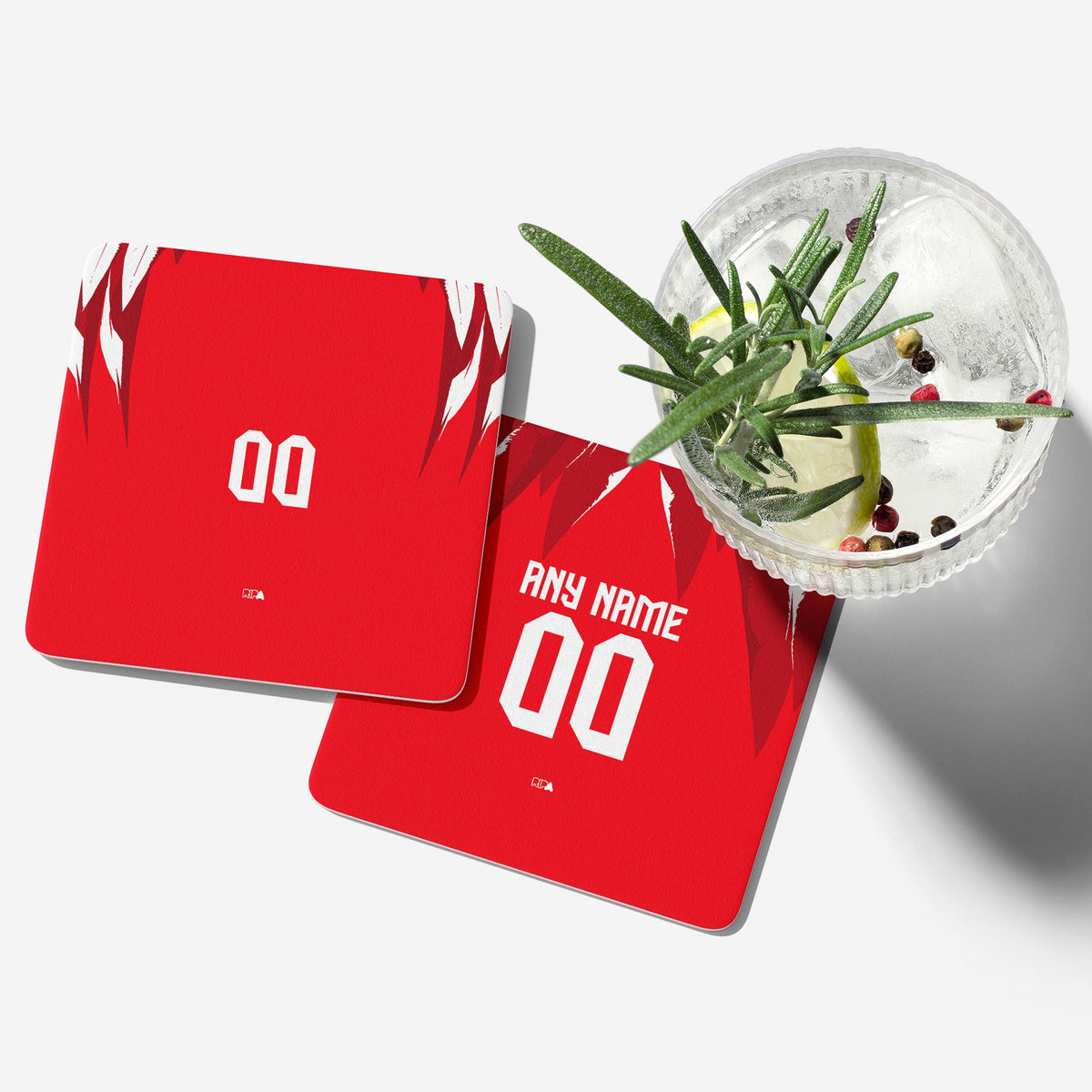 Coaster with the Tunisia 2026 Away football shirt design by RIPA Football