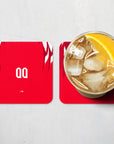 Coaster with the Tunisia 2026 Away football shirt design by RIPA Football