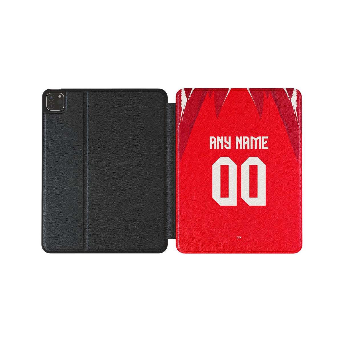 iPad case with the Tunisia 2026 Away football shirt design by RIPA Football