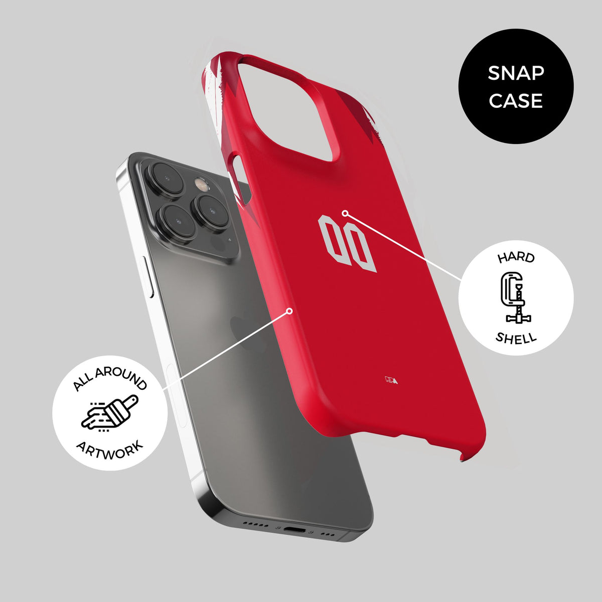Phone case with the Tunisia 2026 Away football shirt design by RIPA Football