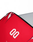 Laptop sleeve with the Tunisia 2026 Away football shirt design by RIPA Football