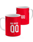 Mug with the Tunisia 2026 Away football shirt design by RIPA Football