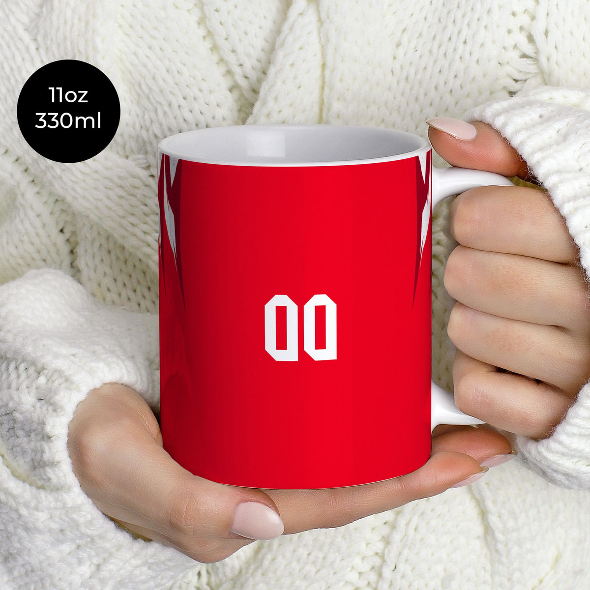 Mug with the Tunisia 2026 Away football shirt design by RIPA Football