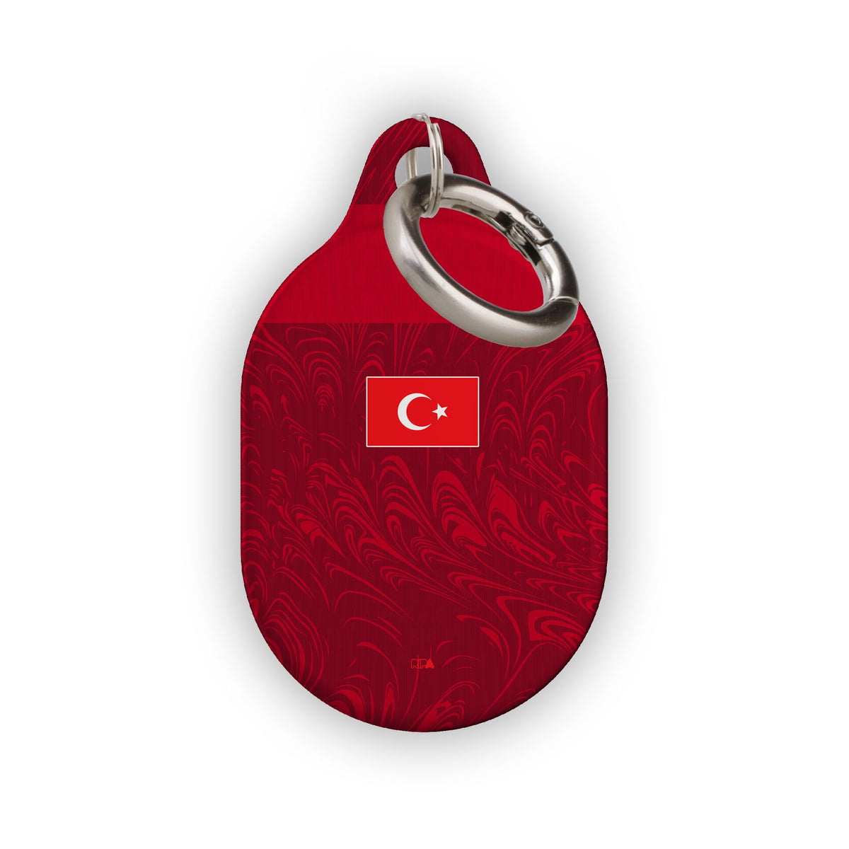 AirTag holder with the Turkey 2026 Away football shirt design by RIPA Football