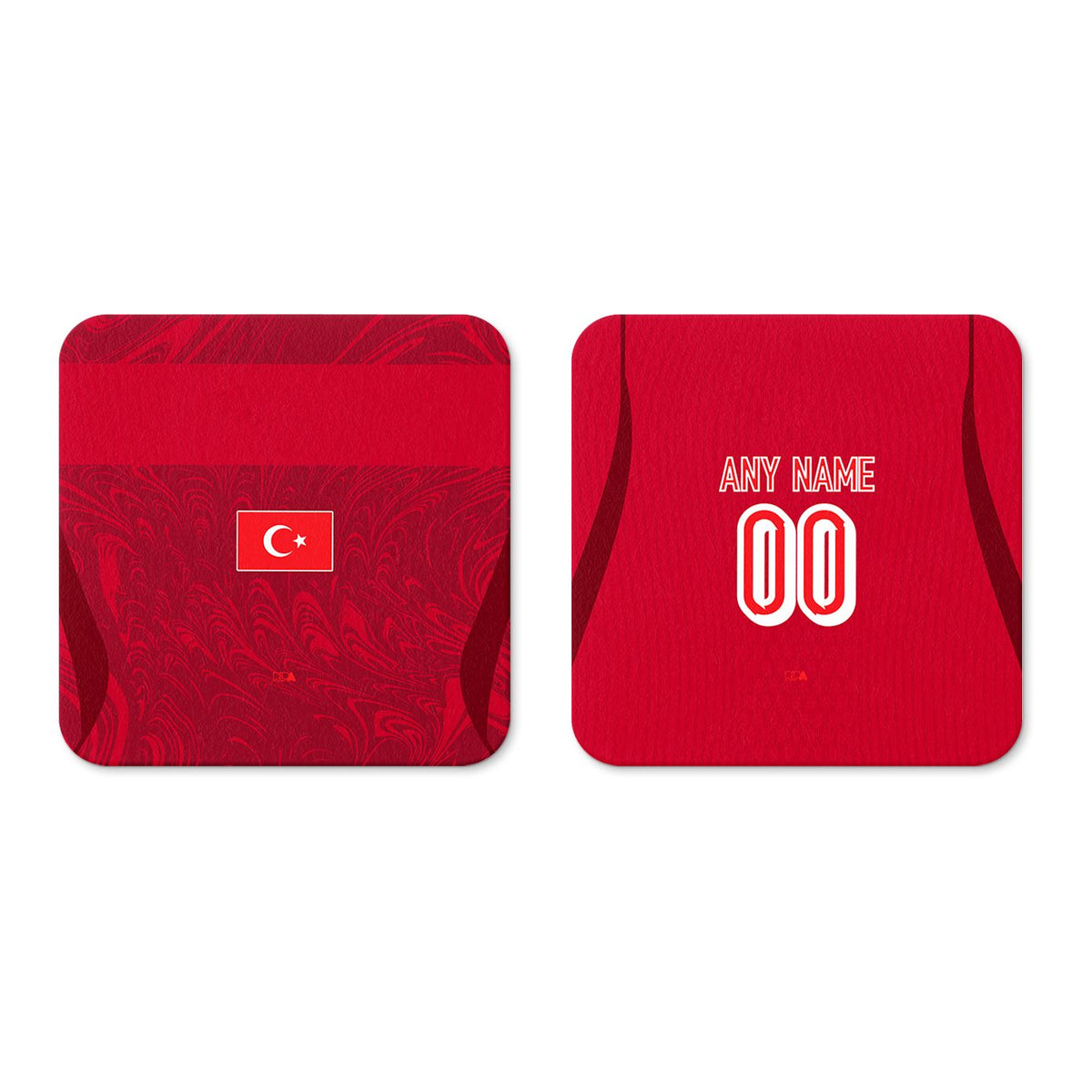 Coaster with the Turkey 2026 Away football shirt design by RIPA Football
