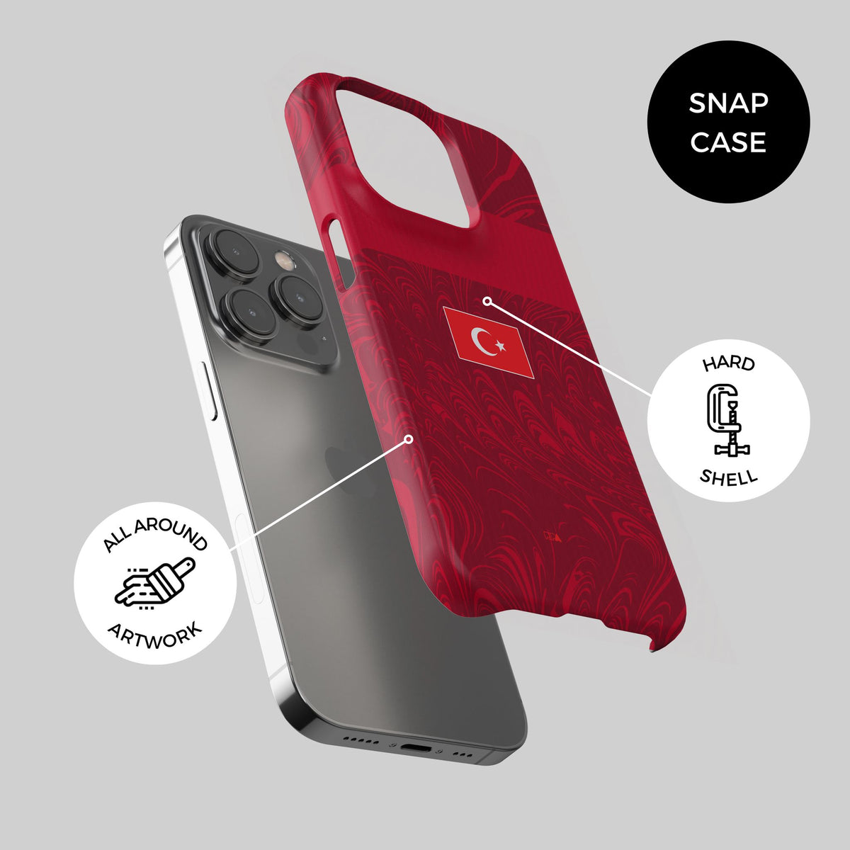 Phone case with the Turkey 2026 Away football shirt design by RIPA Football