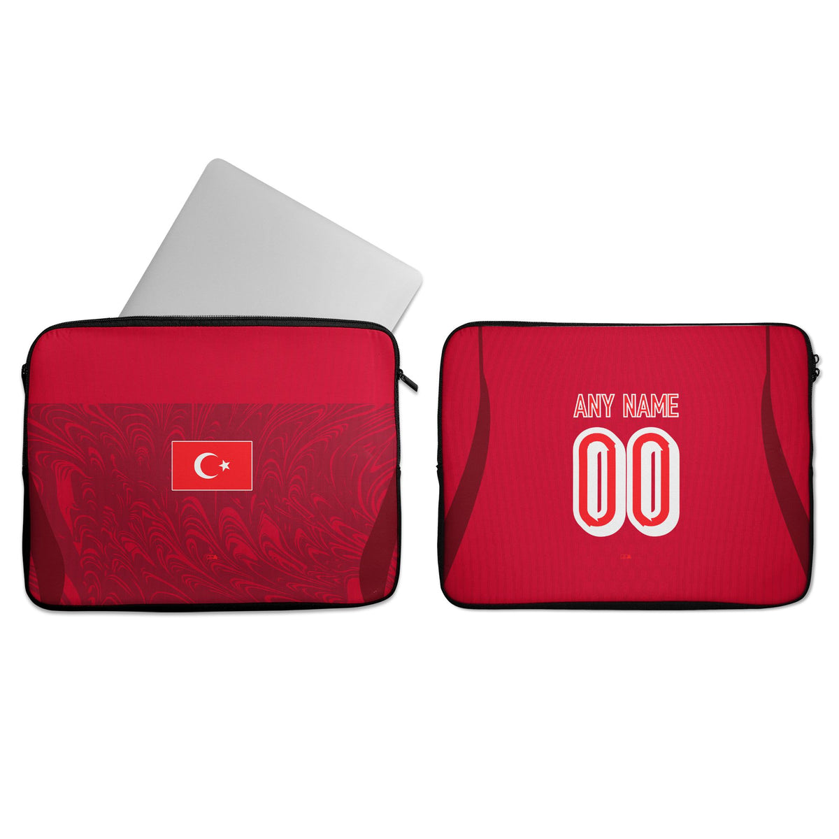 Laptop sleeve with the Turkey 2026 Away football shirt design by RIPA Football