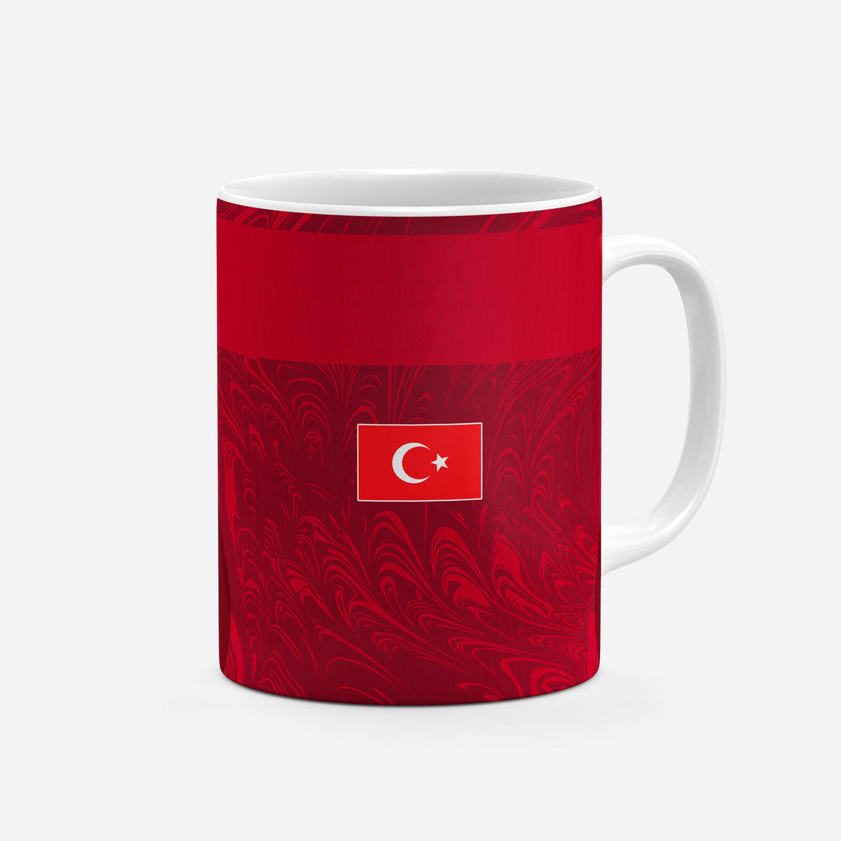 Mug with the Turkey 2026 Away football shirt design by RIPA Football