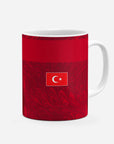 Mug with the Turkey 2026 Away football shirt design by RIPA Football