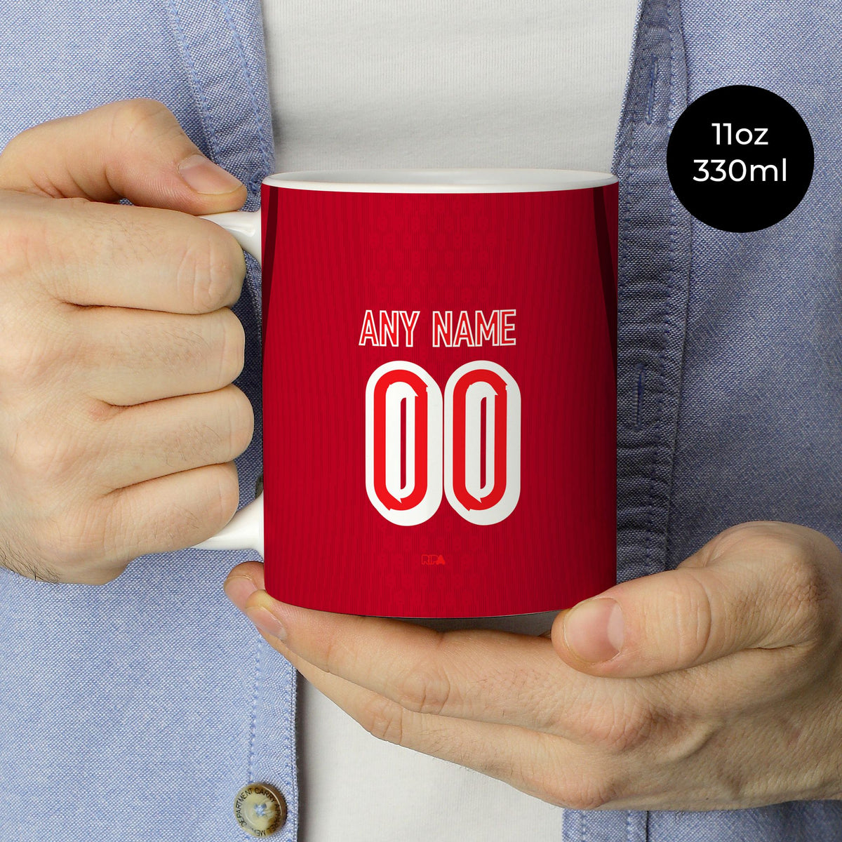 Mug with the Turkey 2026 Away football shirt design by RIPA Football