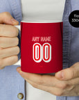 Mug with the Turkey 2026 Away football shirt design by RIPA Football