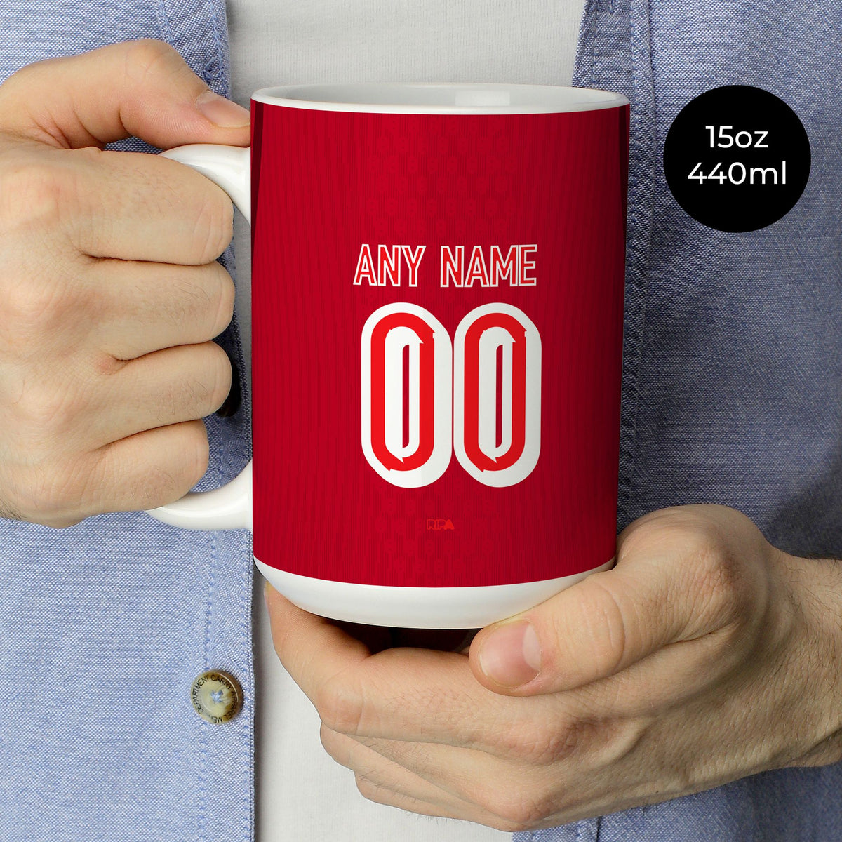 Mug with the Turkey 2026 Away football shirt design by RIPA Football