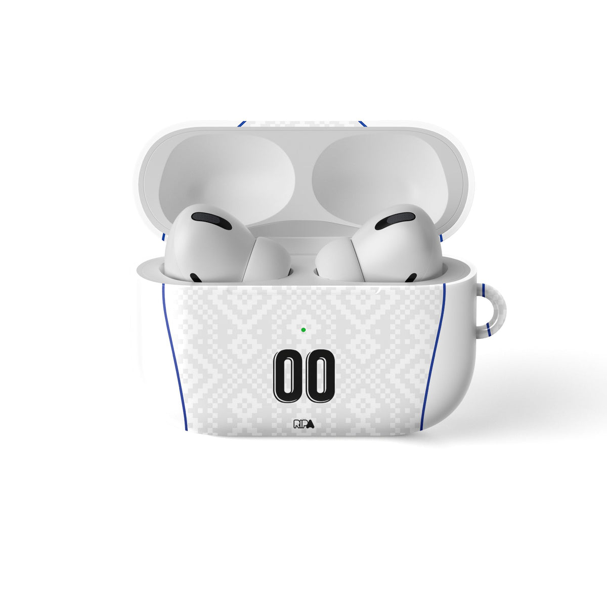 AirPods case with the Uzbekistan 2026 Away football shirt design by RIPA Football