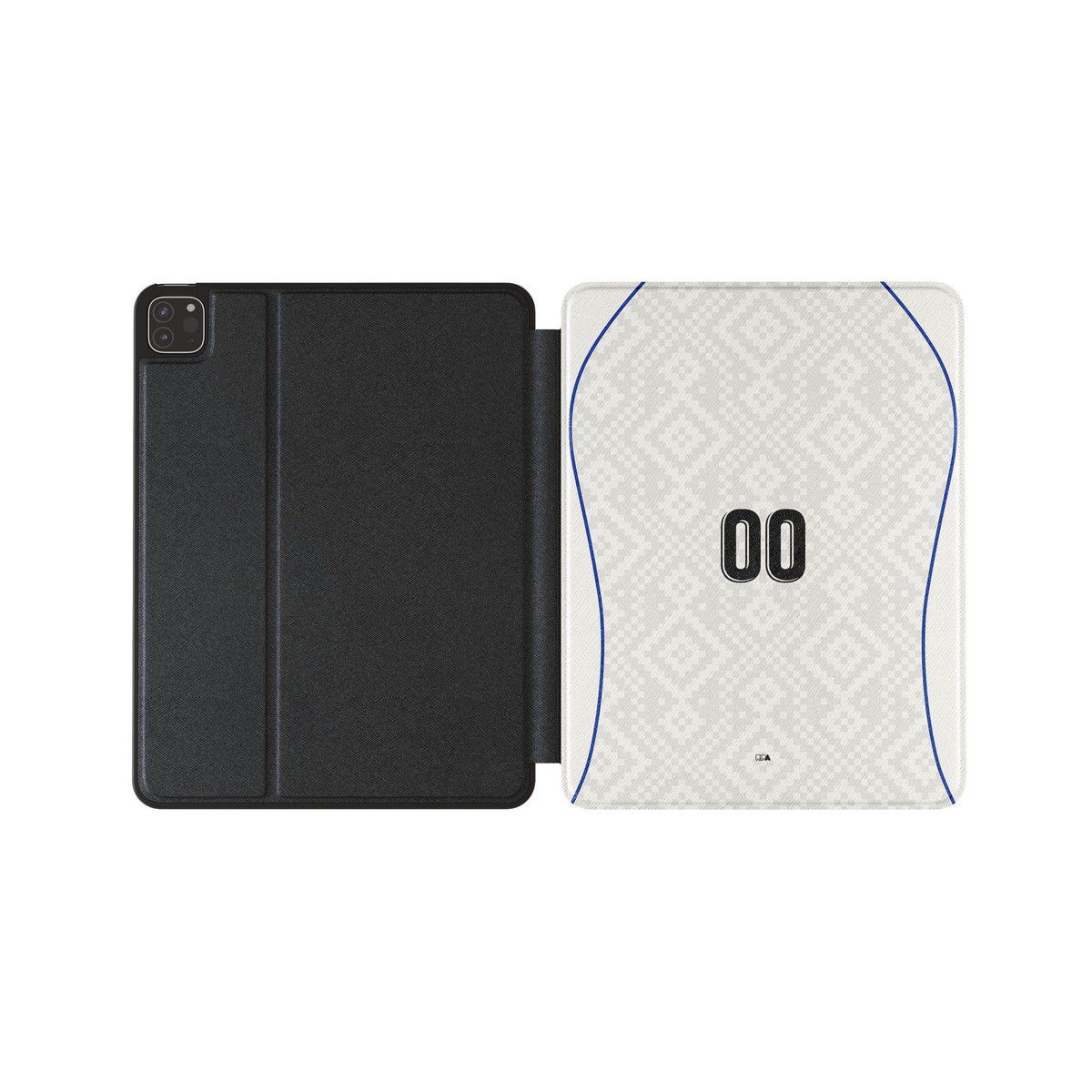 iPad case with the Uzbekistan 2026 Away football shirt design by RIPA Football