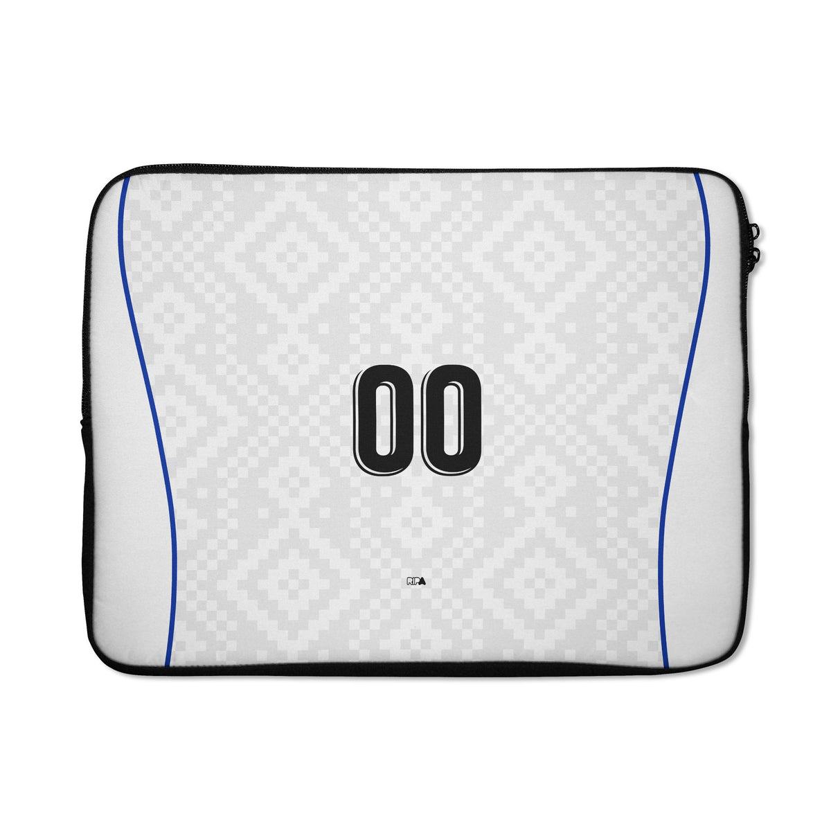Laptop sleeve with the Uzbekistan 2026 Away football shirt design by RIPA Football