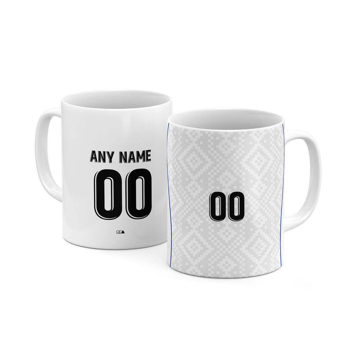 Mug with the Uzbekistan 2026 Away football shirt design by RIPA Football