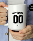 Mug with the Uzbekistan 2026 Away football shirt design by RIPA Football