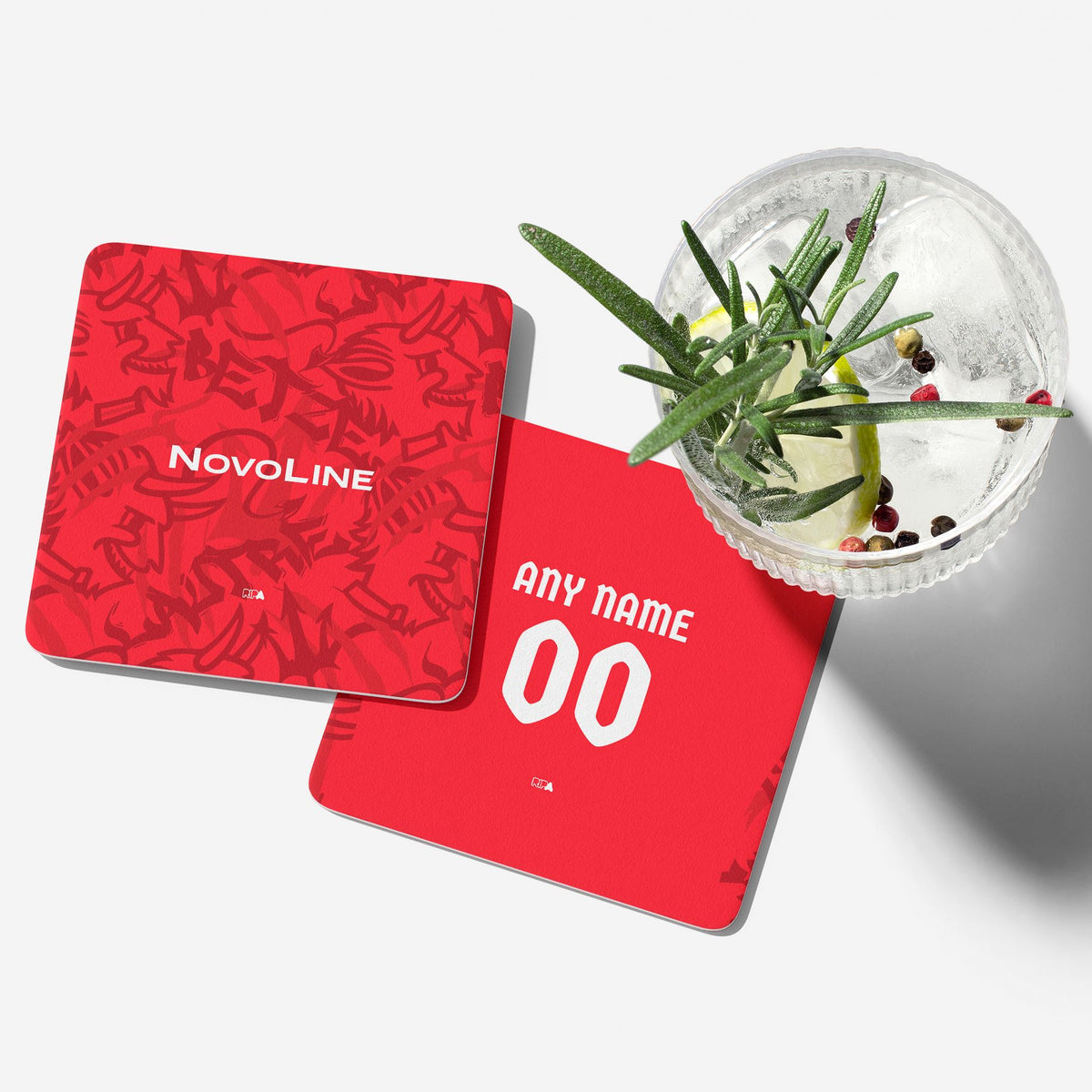 Coaster with the Kaiserslautern 2026-27 Home football shirt design by RIPA Football