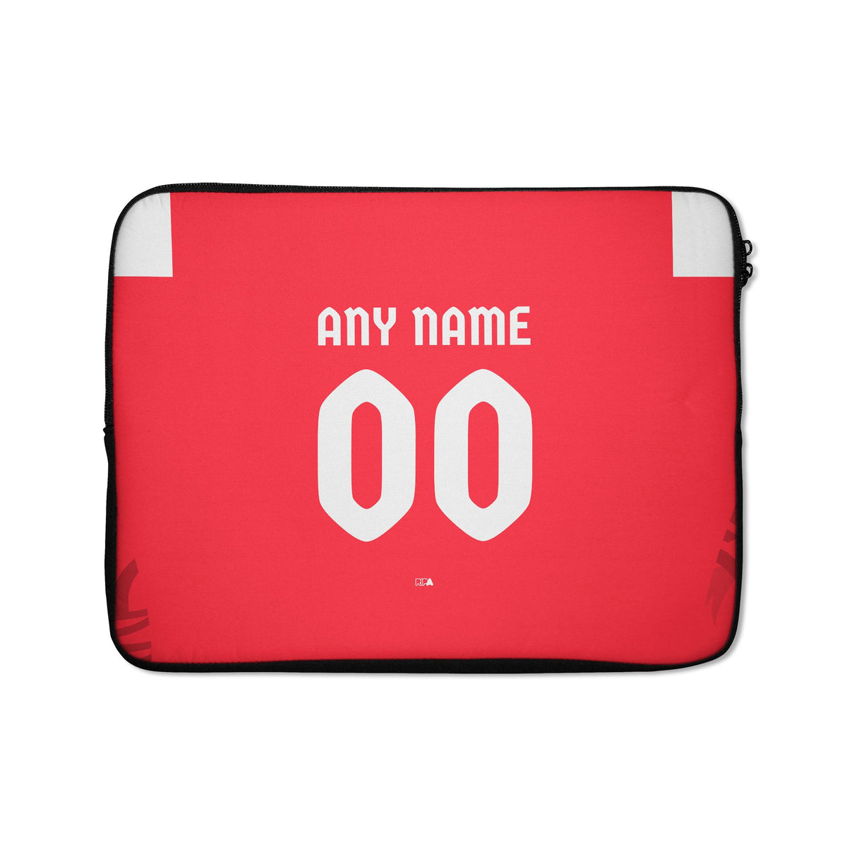 Laptop sleeve with the Kaiserslautern 2026-27 Home football shirt design by RIPA Football