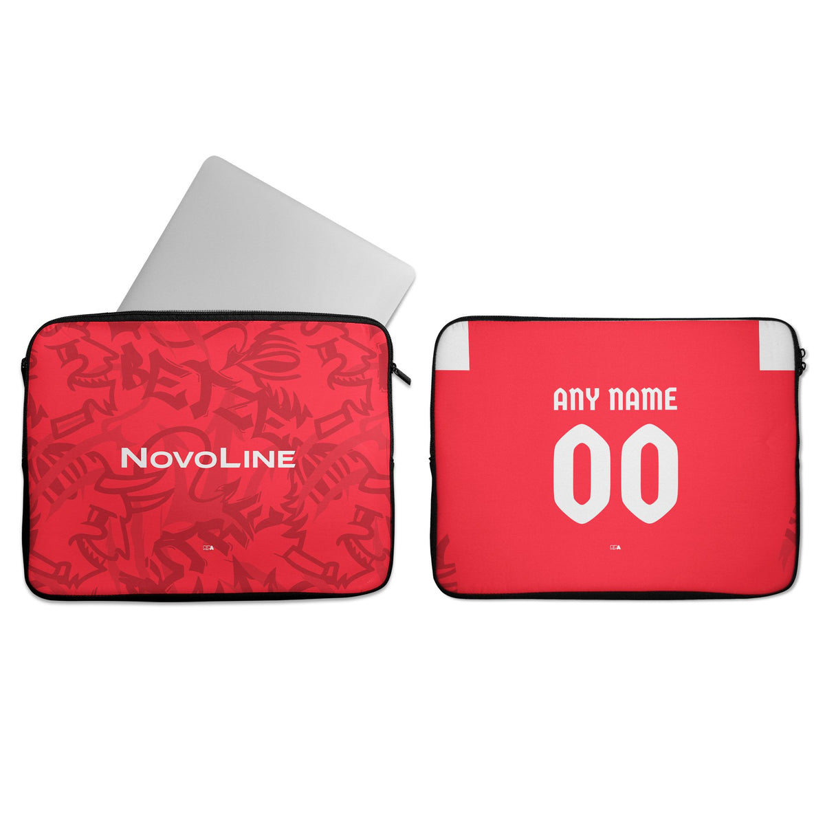 Laptop sleeve with the Kaiserslautern 2026-27 Home football shirt design by RIPA Football