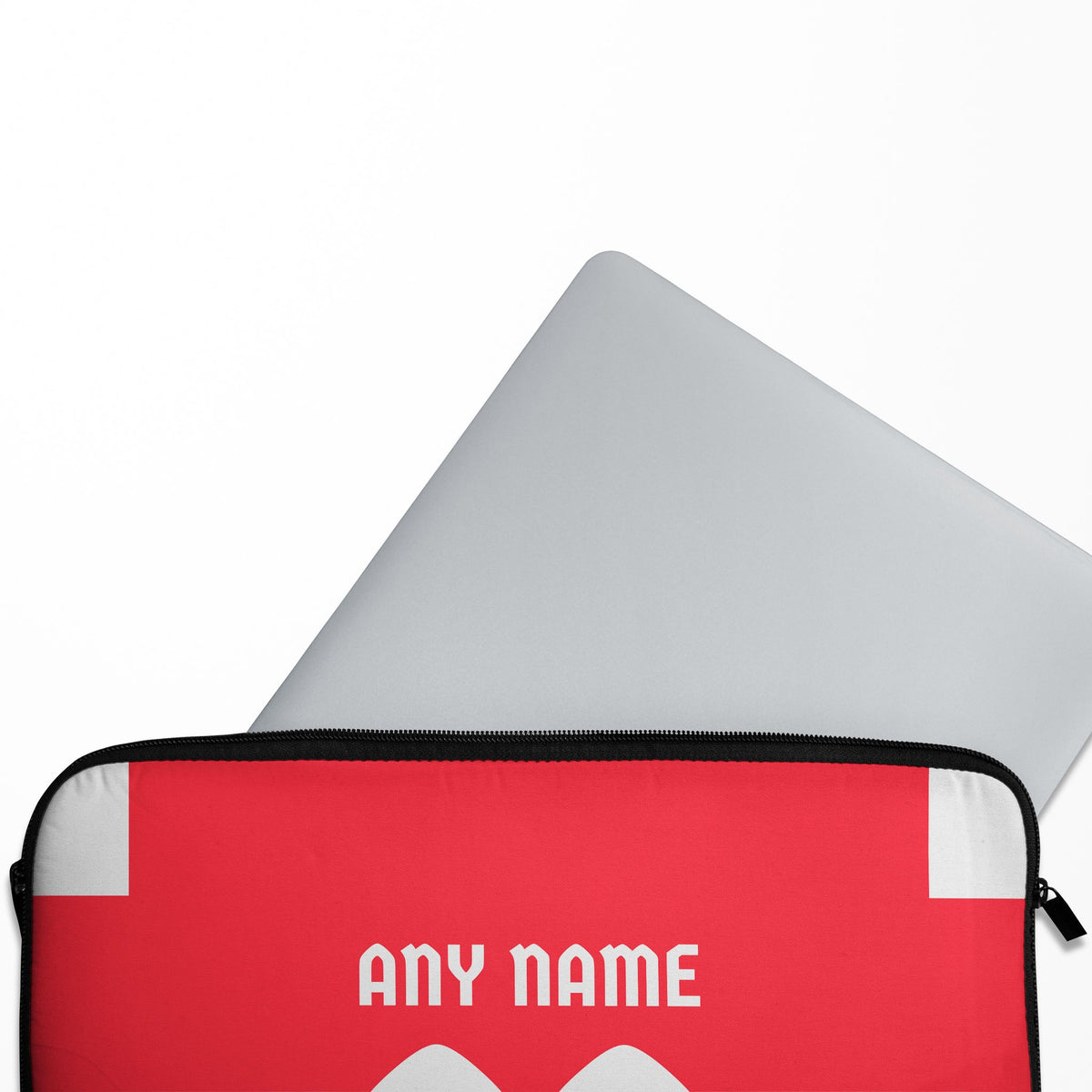 Laptop sleeve with the Kaiserslautern 2026-27 Home football shirt design by RIPA Football