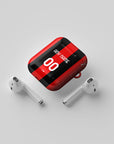 AirPods case with the AC Milan 2026-27 Home football shirt design by RIPA Football