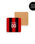 Coaster with the AC Milan 2026-27 Home football shirt design by RIPA Football