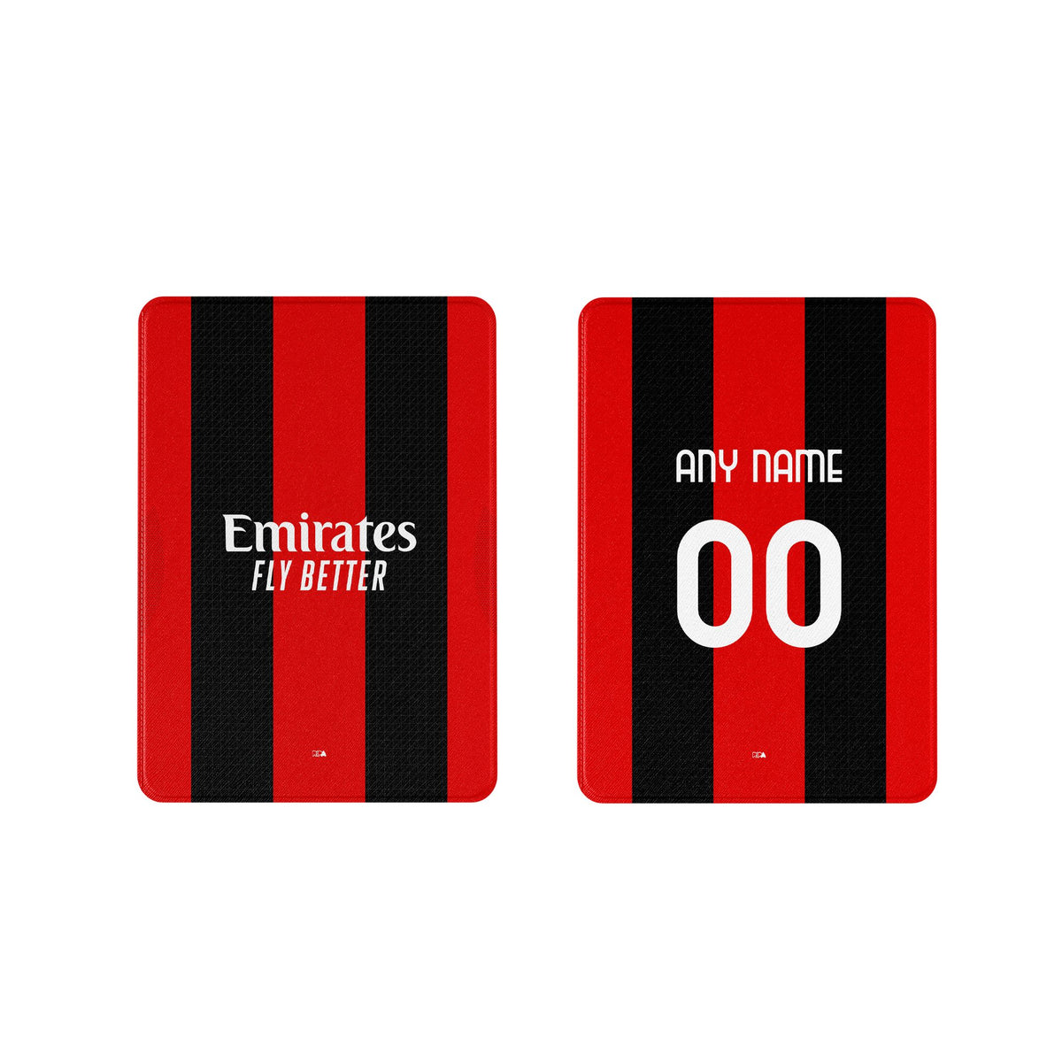 iPad case with the AC Milan 2026-27 Home football shirt design by RIPA Football