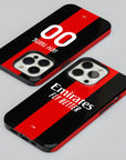 Phone case with the AC Milan 2026-27 Home football shirt design by RIPA Football