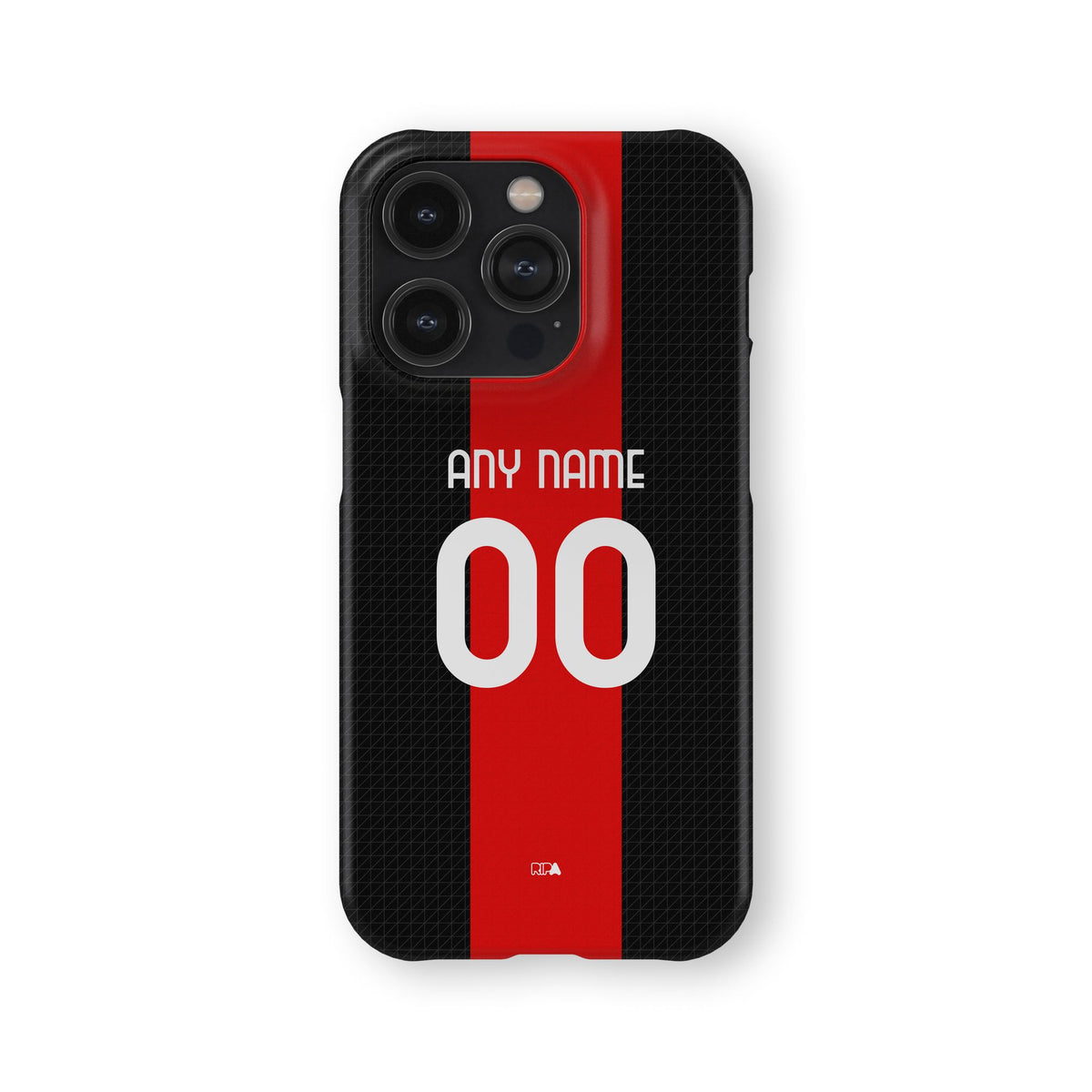 Phone case with the AC Milan 2026-27 Home football shirt design by RIPA Football