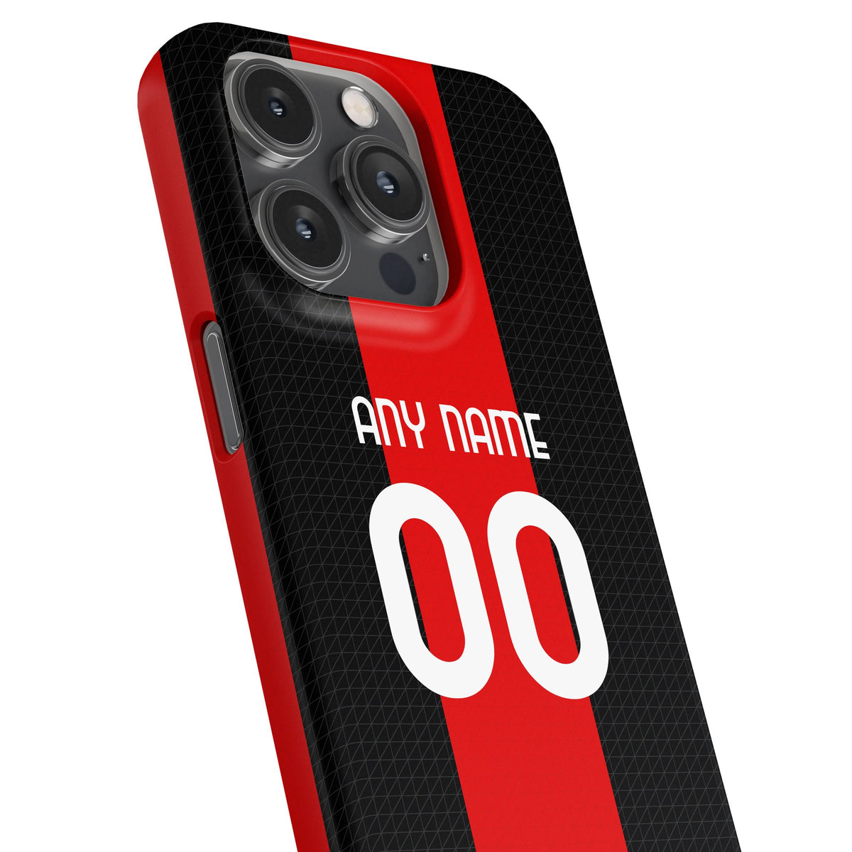 Phone case with the AC Milan 2026-27 Home football shirt design by RIPA Football