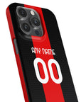 Phone case with the AC Milan 2026-27 Home football shirt design by RIPA Football