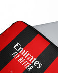 Laptop sleeve with the AC Milan 2026-27 Home football shirt design by RIPA Football