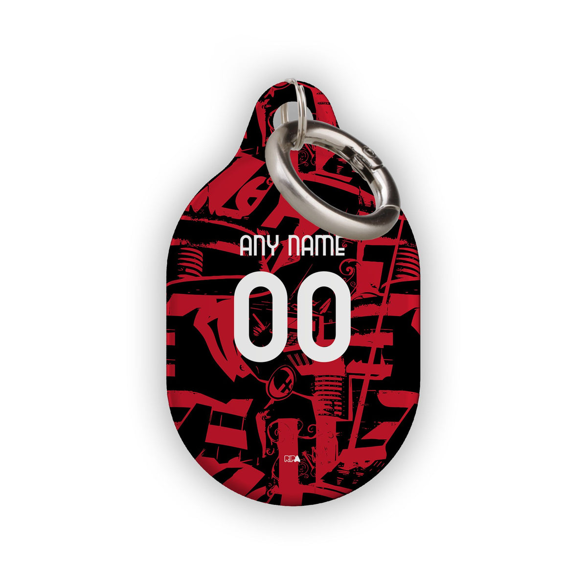 AirTag holder with the AC Milan 2026-27 Prematch football shirt design by RIPA Football