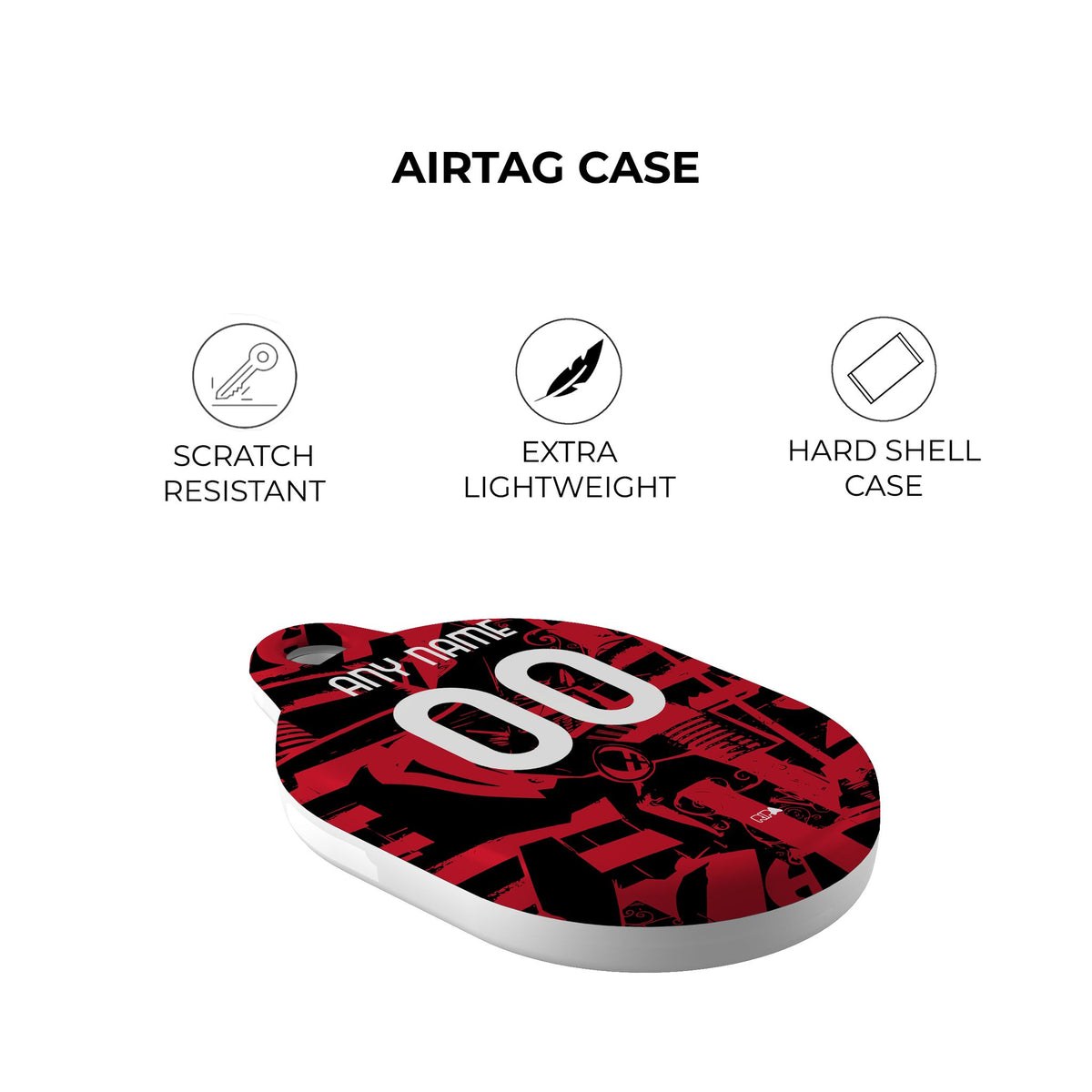 AirTag holder with the AC Milan 2026-27 Prematch football shirt design by RIPA Football