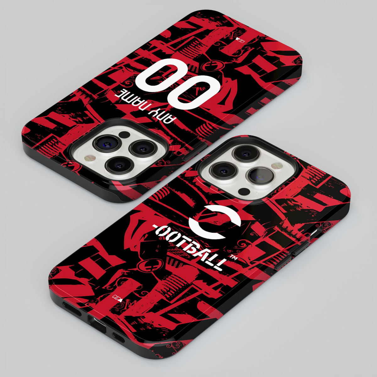 Phone case with the AC Milan 2026-27 Prematch football shirt design by RIPA Football