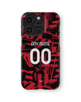 Phone case with the AC Milan 2026-27 Prematch football shirt design by RIPA Football