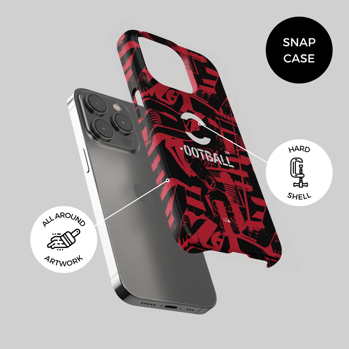 Phone case with the AC Milan 2026-27 Prematch football shirt design by RIPA Football