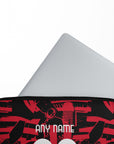 Laptop sleeve with the AC Milan 2026-27 Prematch football shirt design by RIPA Football