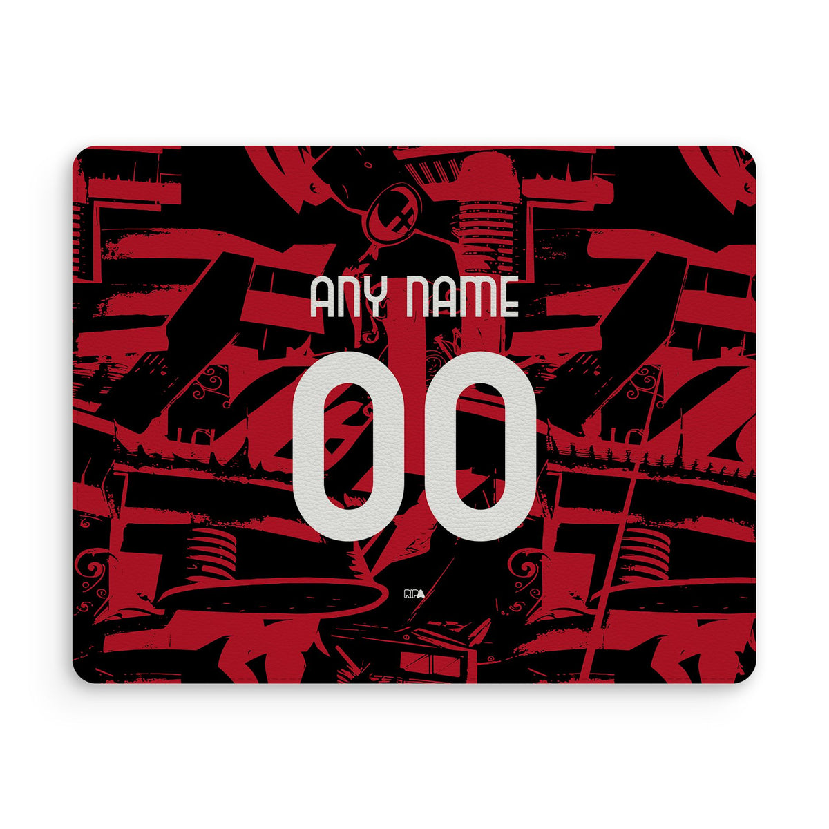 Mouse pad with the AC Milan 2026-27 Prematch football shirt design by RIPA Football