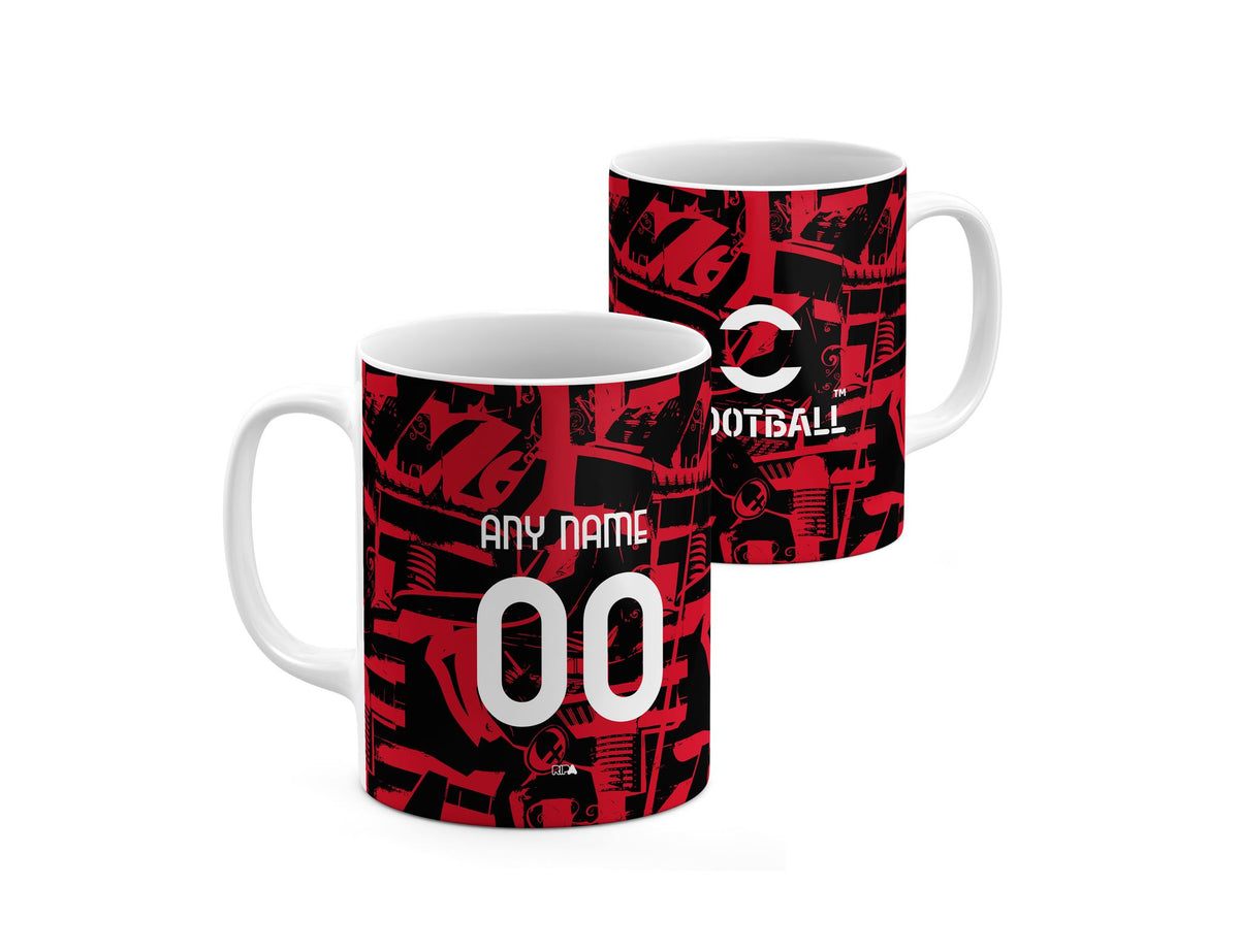 Mug with the AC Milan 2026-27 Prematch football shirt design by RIPA Football