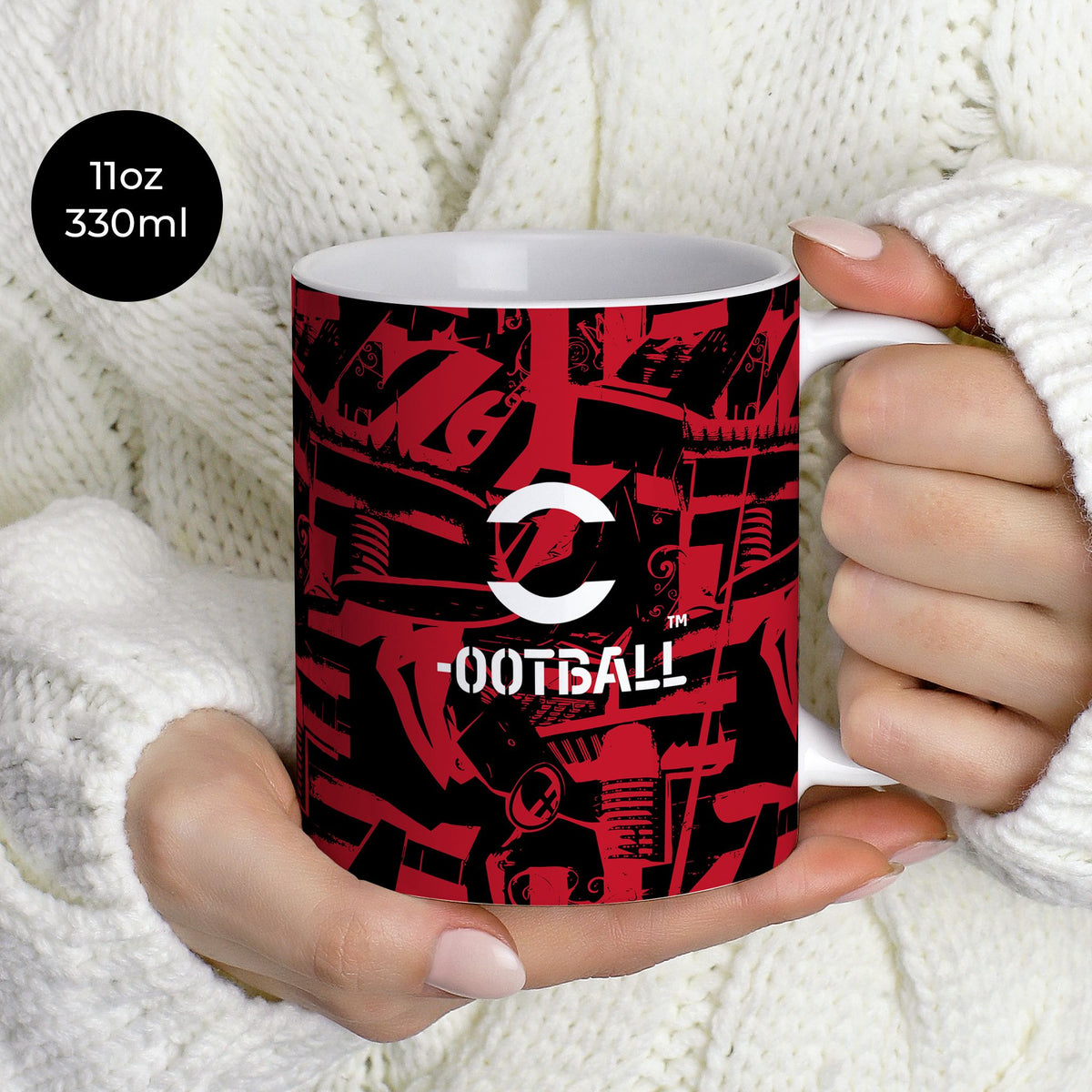 Mug with the AC Milan 2026-27 Prematch football shirt design by RIPA Football