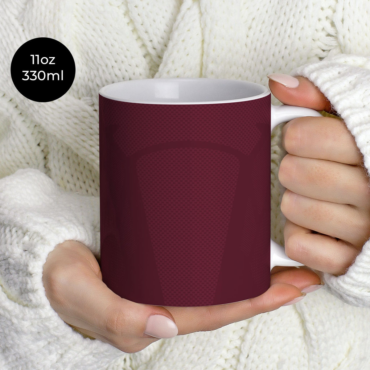 Mug with the Aston Villa 2026-27 Home football shirt design by RIPA Football