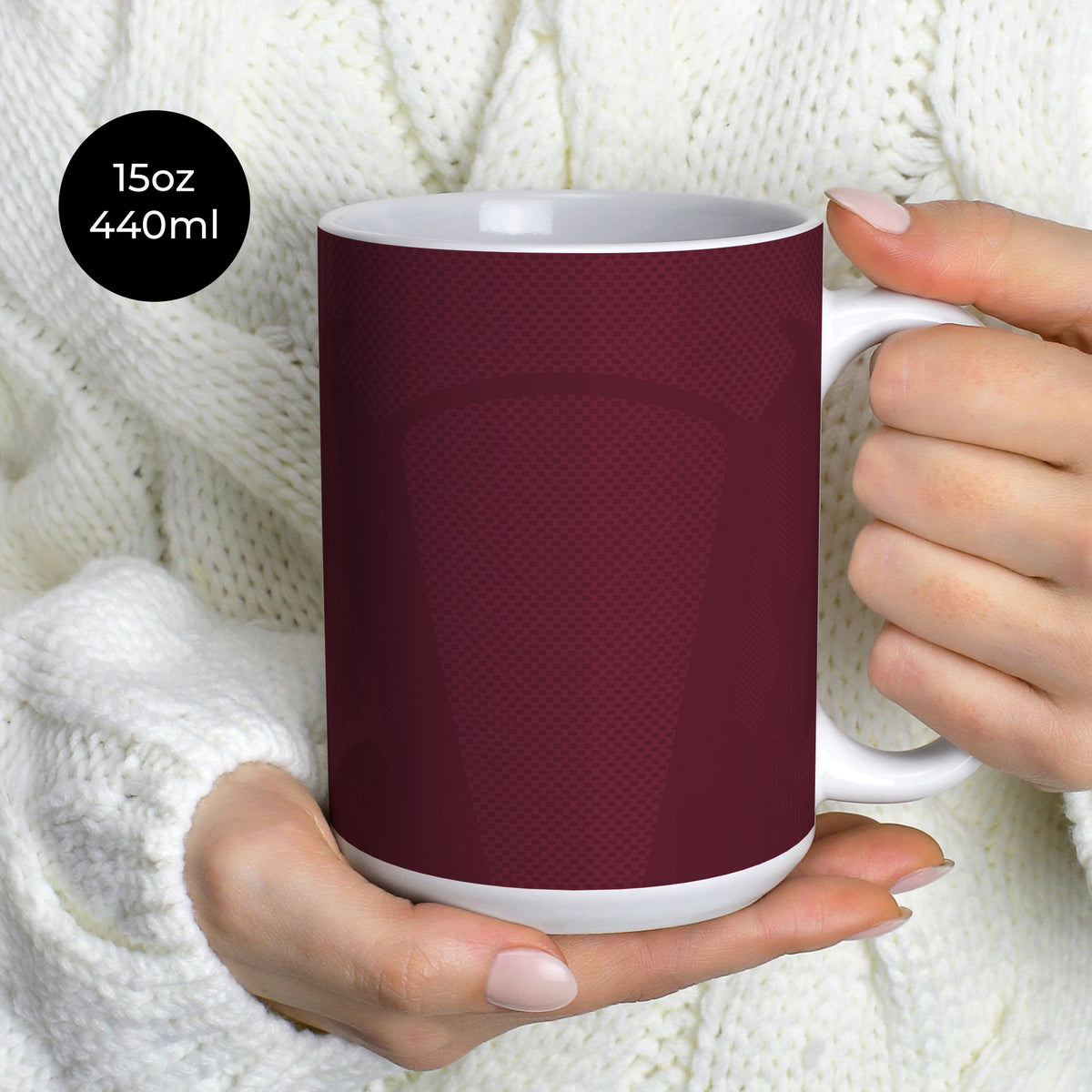 Mug with the Aston Villa 2026-27 Home football shirt design by RIPA Football