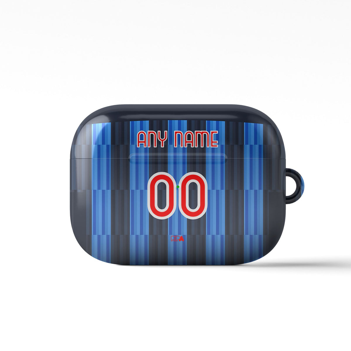 AirPods case with the Atalanta 2026-27 Home football shirt design by RIPA Football