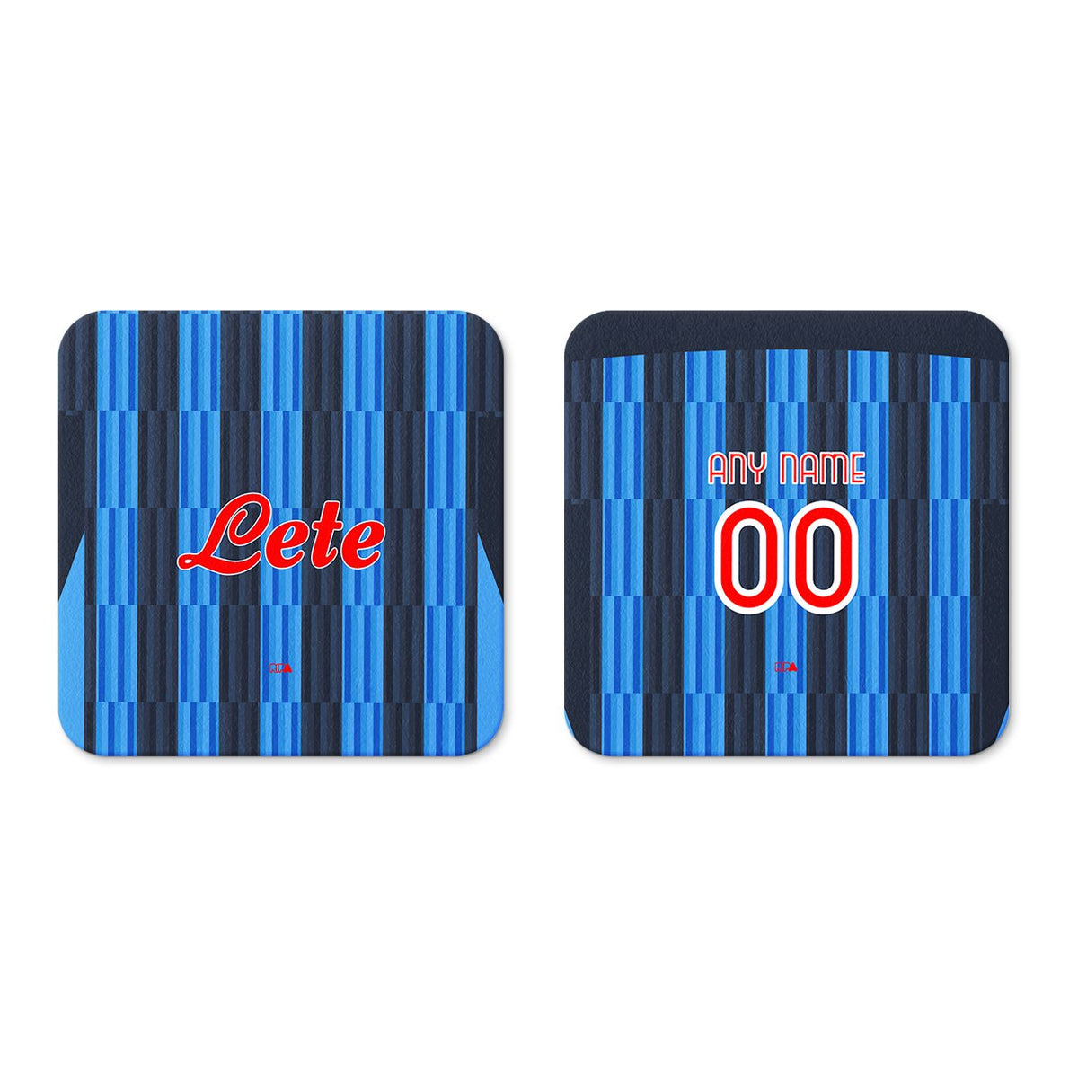 Coaster with the Atalanta 2026-27 Home football shirt design by RIPA Football