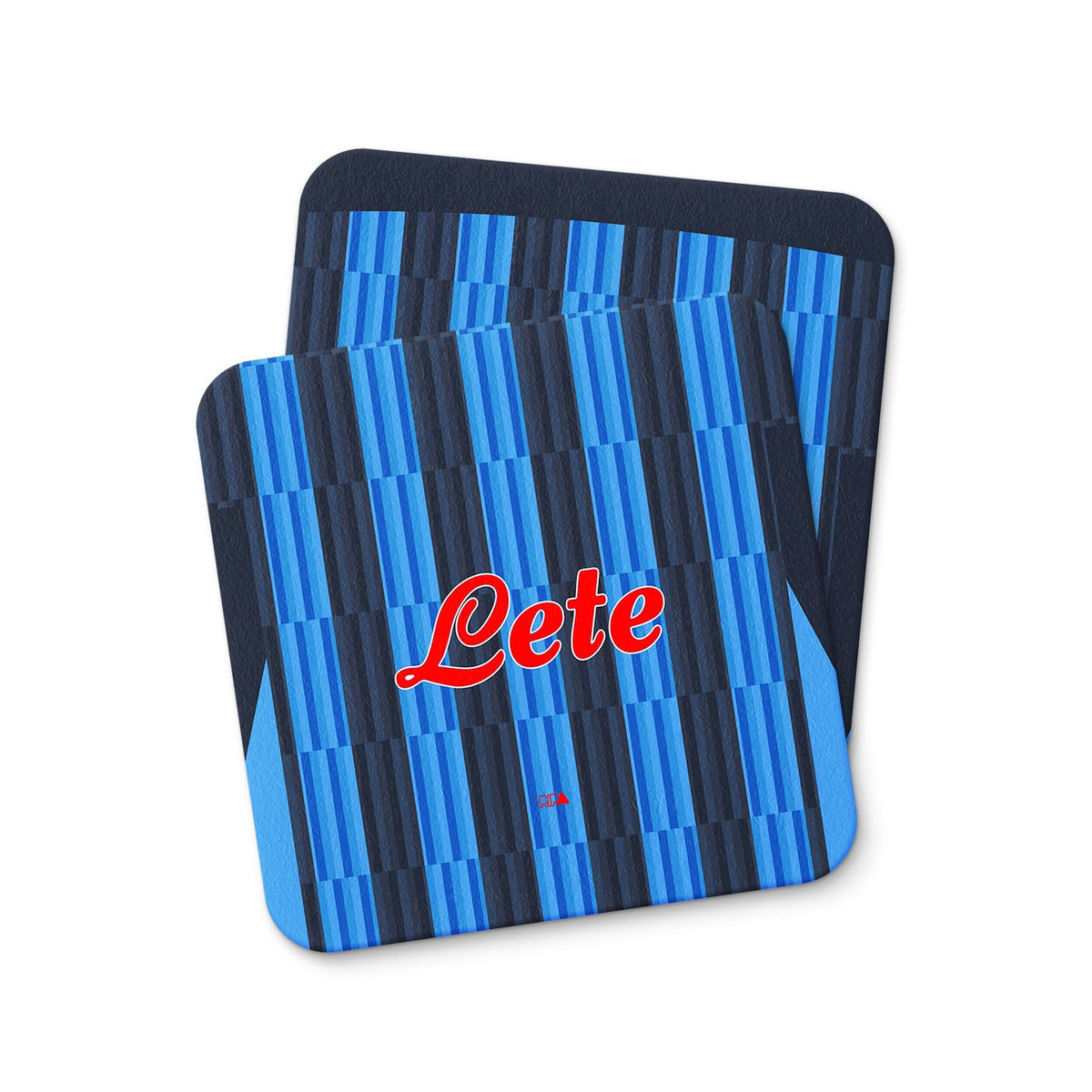 Coaster with the Atalanta 2026-27 Home football shirt design by RIPA Football